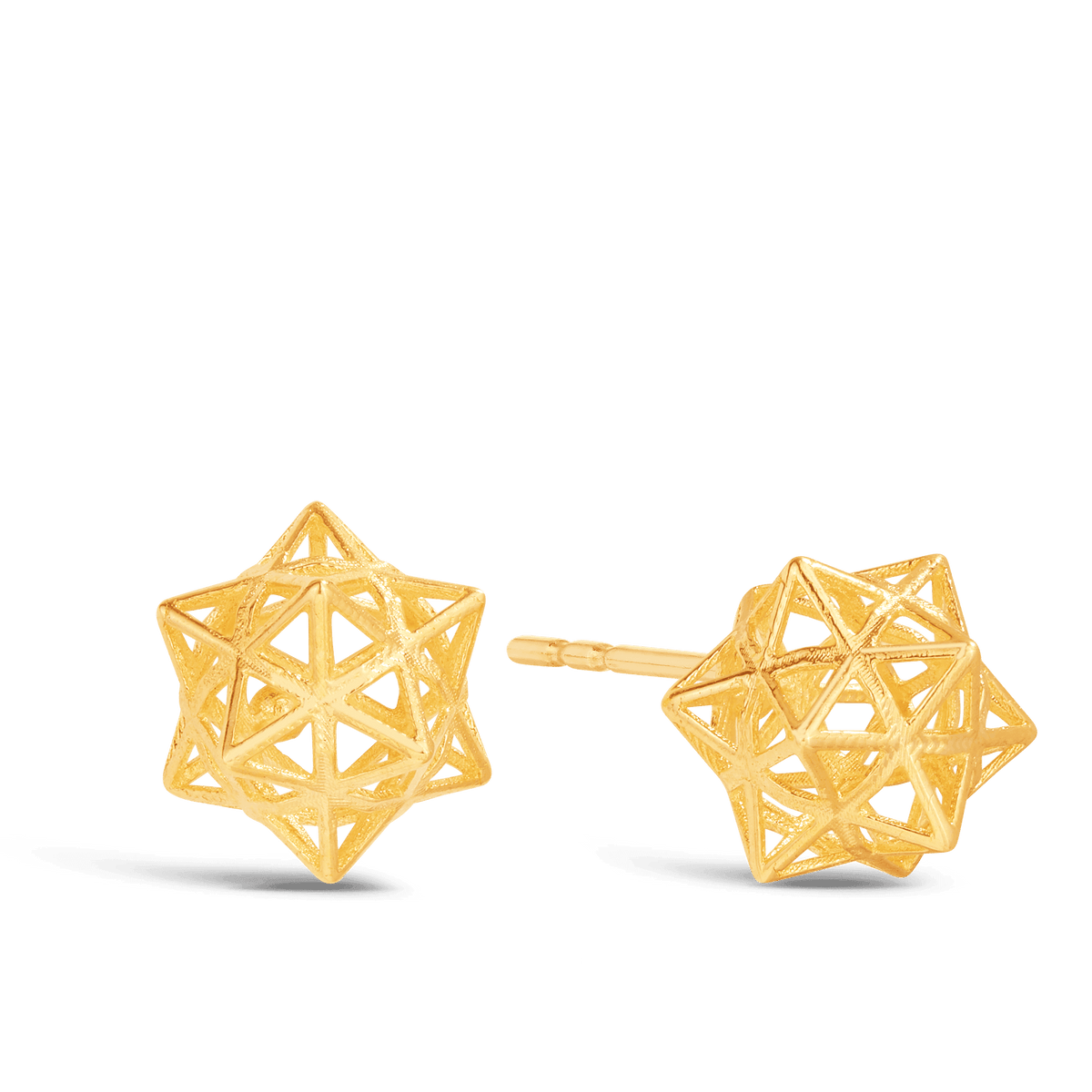 Hollow Star Stud Earrings in 9ct Yellow Gold - Wallace Bishop
