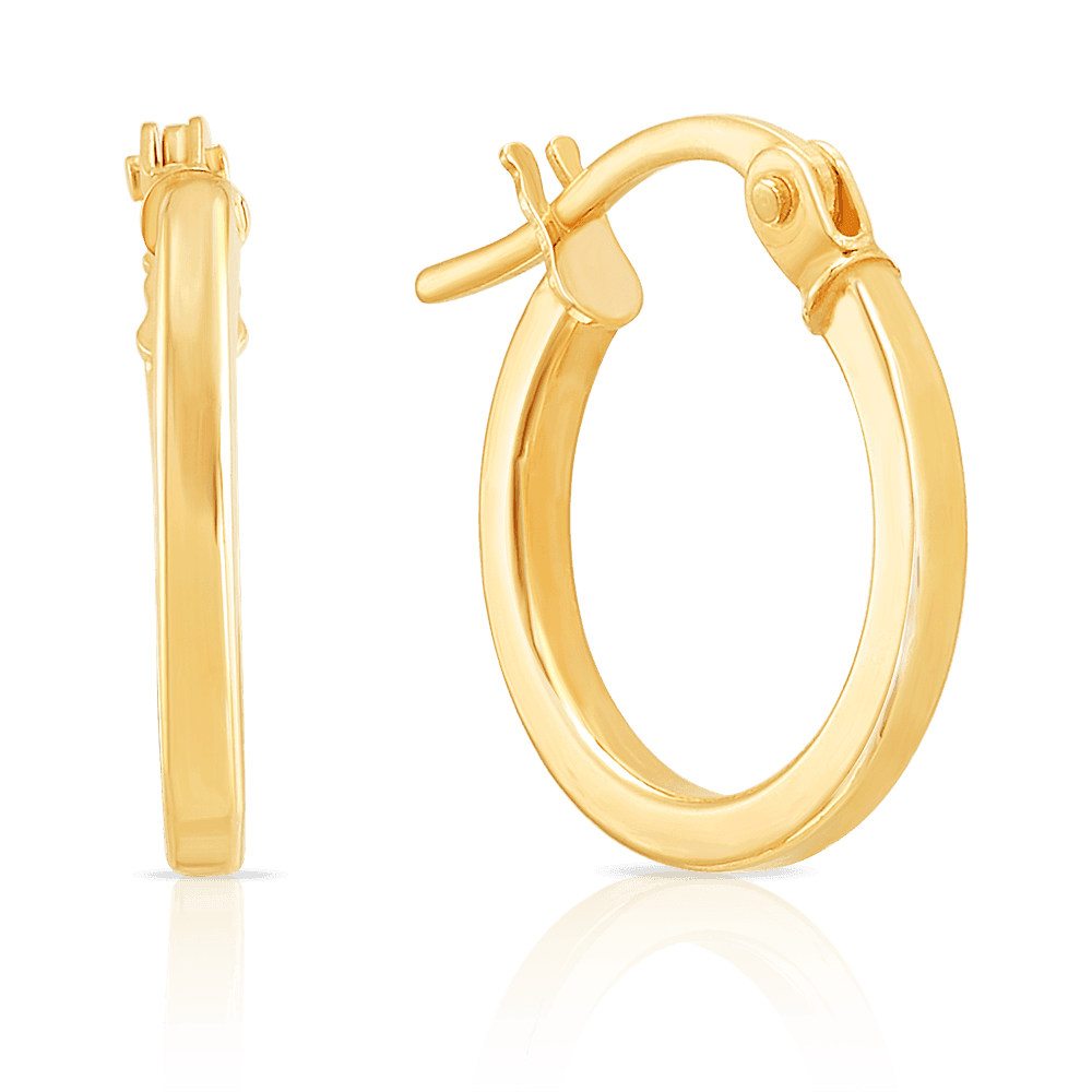 Hoop Earrings in 9ct Yellow Gold - Wallace Bishop