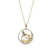 Hummingbird Circle Pendant in 9ct Yellow Gold - Wallace Bishop