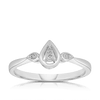 I Treasure Pear Shape Diamond Claw Set Polished Ring in Sterling Silver - Wallace Bishop