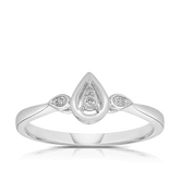 I Treasure Pear Shape Diamond Claw Set Polished Ring in Sterling Silver - Wallace Bishop