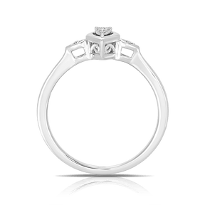 I Treasure Pear Shape Diamond Claw Set Polished Ring in Sterling Silver - Wallace Bishop