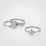 I Treasure Pear Shape Diamond Claw Set Polished Ring in Sterling Silver - Wallace Bishop