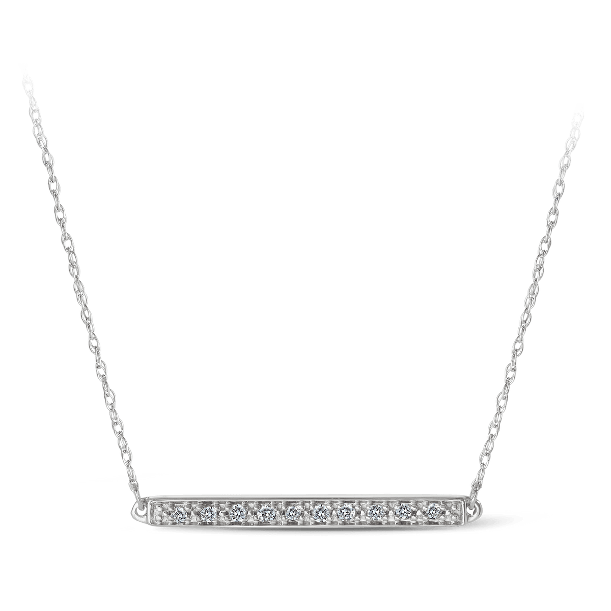 I Treasure® Diamond and Sterling Silver Bar Necklace - Wallace Bishop