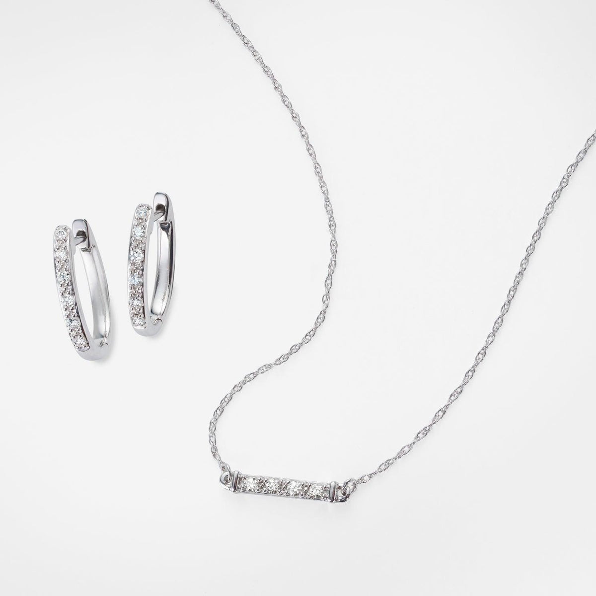 I Treasure® Diamond and Sterling Silver Huggie Earrings - Wallace Bishop