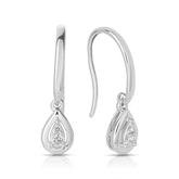 I Treasure® Diamond and Sterling Silver Pear Shape Drop Earrings - Wallace Bishop