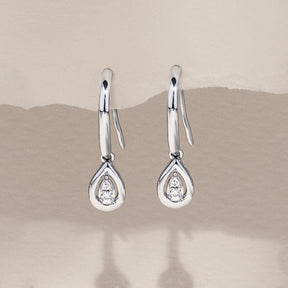 I Treasure® Diamond and Sterling Silver Pear Shape Drop Earrings - Wallace Bishop