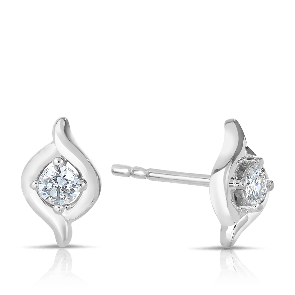 I Treasure® Diamond and Sterling Silver Stud Earrings - Wallace Bishop