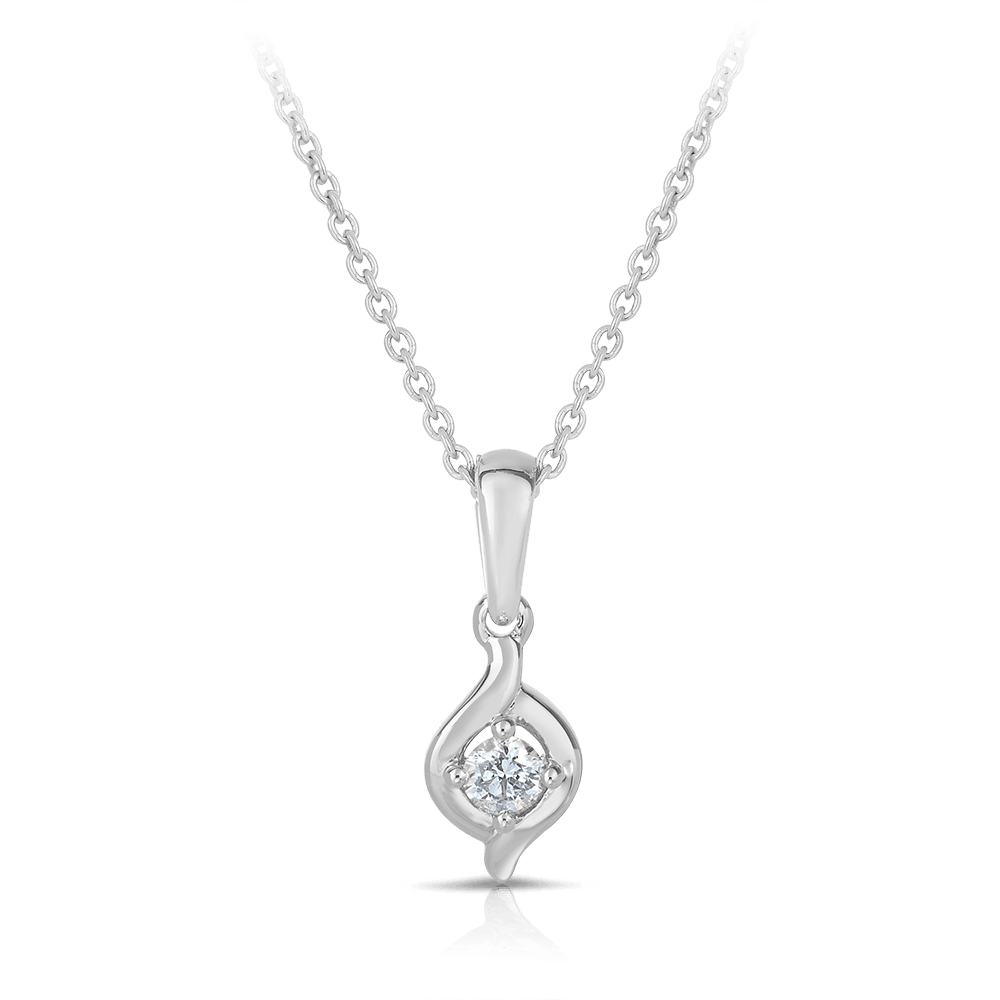 I Treasure® Diamond and Sterling Silver Twist Pendant TDW 0.080ct - Wallace Bishop