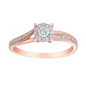 I Will® Diamond Halo Promise Ring in 9ct Rose Gold - Wallace Bishop