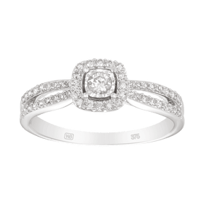 I Will® Diamond Halo Promise Ring in 9ct White Gold - Wallace Bishop