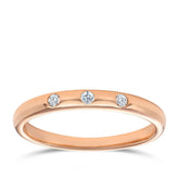 I Will® Round Brilliant Cut Diamond 3-Stone Promise Ring in 9ct Rose Gold - Wallace Bishop
