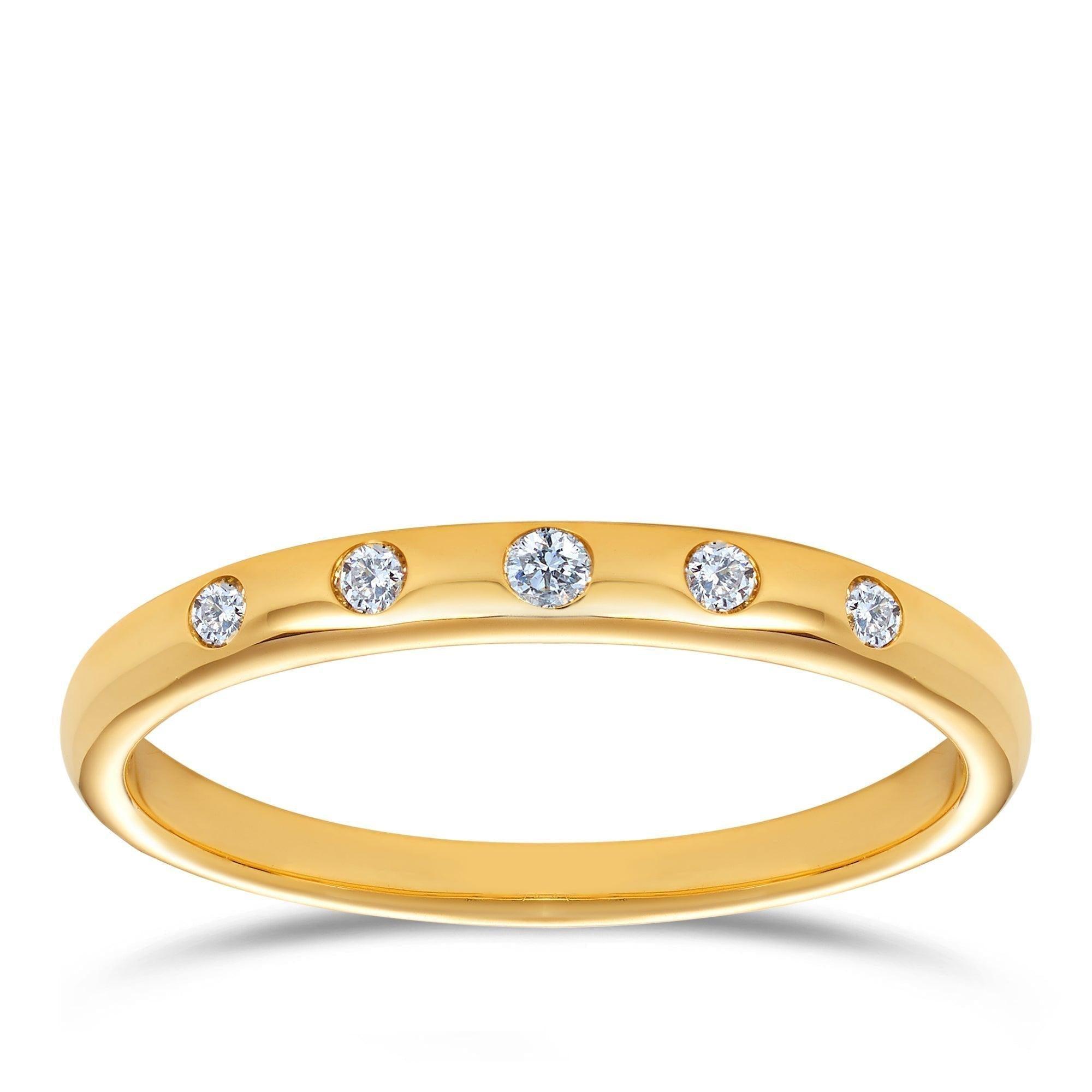 I Will® Round Brilliant Cut Diamond 5-Stone Promise Ring in 9ct Yellow Gold - Wallace Bishop