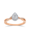 I Will® Round Brilliant Cut Diamond Cluster Pear Halo Promise Ring in 9ct Rose Gold - Wallace Bishop