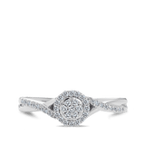 I Will® Round Brilliant Cut Diamond Cluster Round Halo Promise Ring in 9ct White Gold - Wallace Bishop
