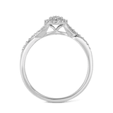 I Will® Round Brilliant Cut Diamond Cluster Round Halo Promise Ring in 9ct White Gold - Wallace Bishop