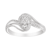 I Will® Round Brilliant Cut Diamond Halo Promise Ring in 9ct White Gold - Wallace Bishop