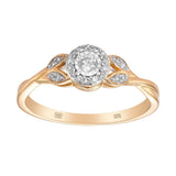 I Will® Round Brilliant Cut Diamond Halo Promise Ring in 9ct Yellow Gold - Wallace Bishop