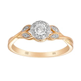 I Will® Round Brilliant Cut Diamond Halo Promise Ring in 9ct Yellow Gold - Wallace Bishop