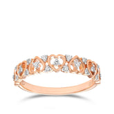 I Will® Round Brilliant Cut Diamond Heart Promise Ring in 9ct Rose Gold - Wallace Bishop
