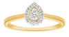 I Will® Round Brilliant Cut Diamond Pear Shape Halo Promise Ring in 9ct Yellow & White Gold - Wallace Bishop
