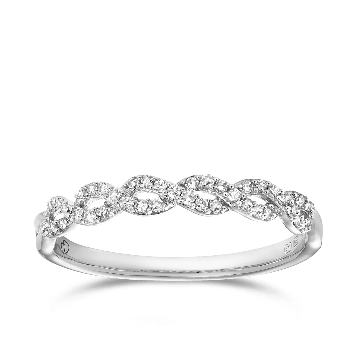 I Will® Round Brilliant Cut Diamond Twist Promise Ring in 9ct White Gold - Wallace Bishop