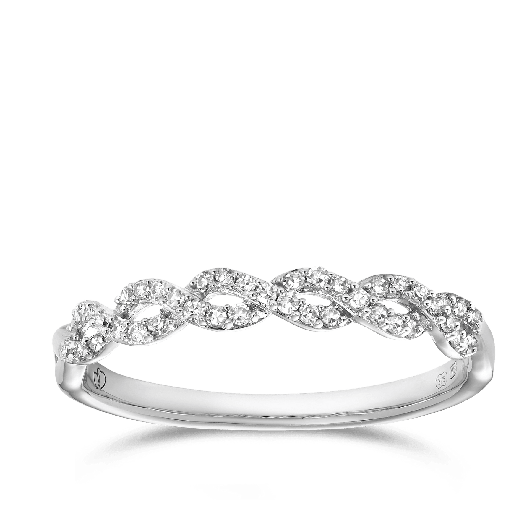 I Will® Round Brilliant Cut Diamond Twist Promise Ring in 9ct White Gold - Wallace Bishop