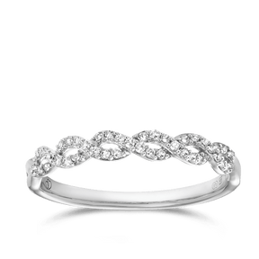 I Will® Round Brilliant Cut Diamond Twist Promise Ring in 9ct White Gold - Wallace Bishop