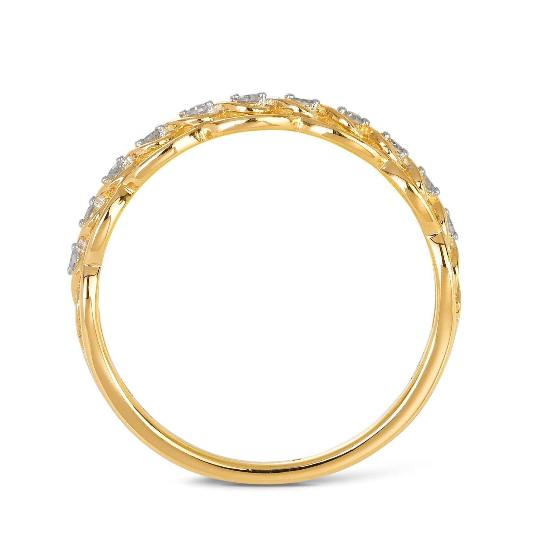 I Will® Round Brilliant Cut Diamond Twist Promise Ring in 9ct Yellow Gold - Wallace Bishop