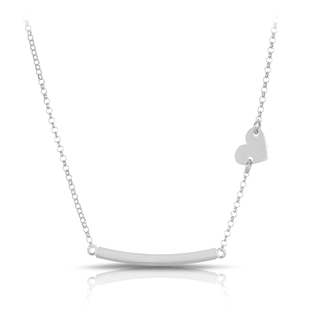 ID and Heart Necklace in Sterling Silver - Wallace Bishop