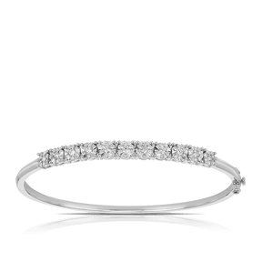 Illusion Set Diamond Bangle in 9ct White TGW 1.02ct - Wallace Bishop