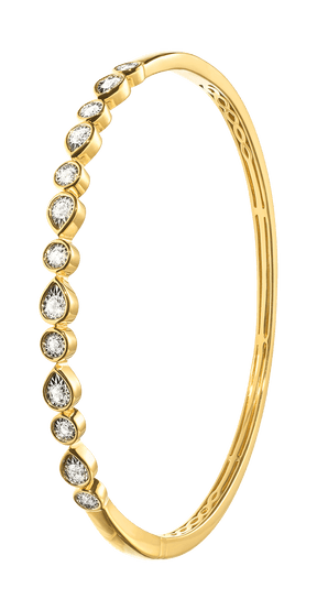 Illusion Set Diamond Bangle in 9ct Yellow Gold TGW 0.52ct - Wallace Bishop