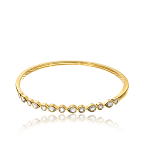 Illusion Set Diamond Bangle in 9ct Yellow Gold TGW 0.52ct - Wallace Bishop