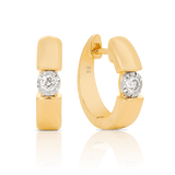 Illusion Set Diamond Hoop Earrings in 9ct Yellow Gold - Wallace Bishop