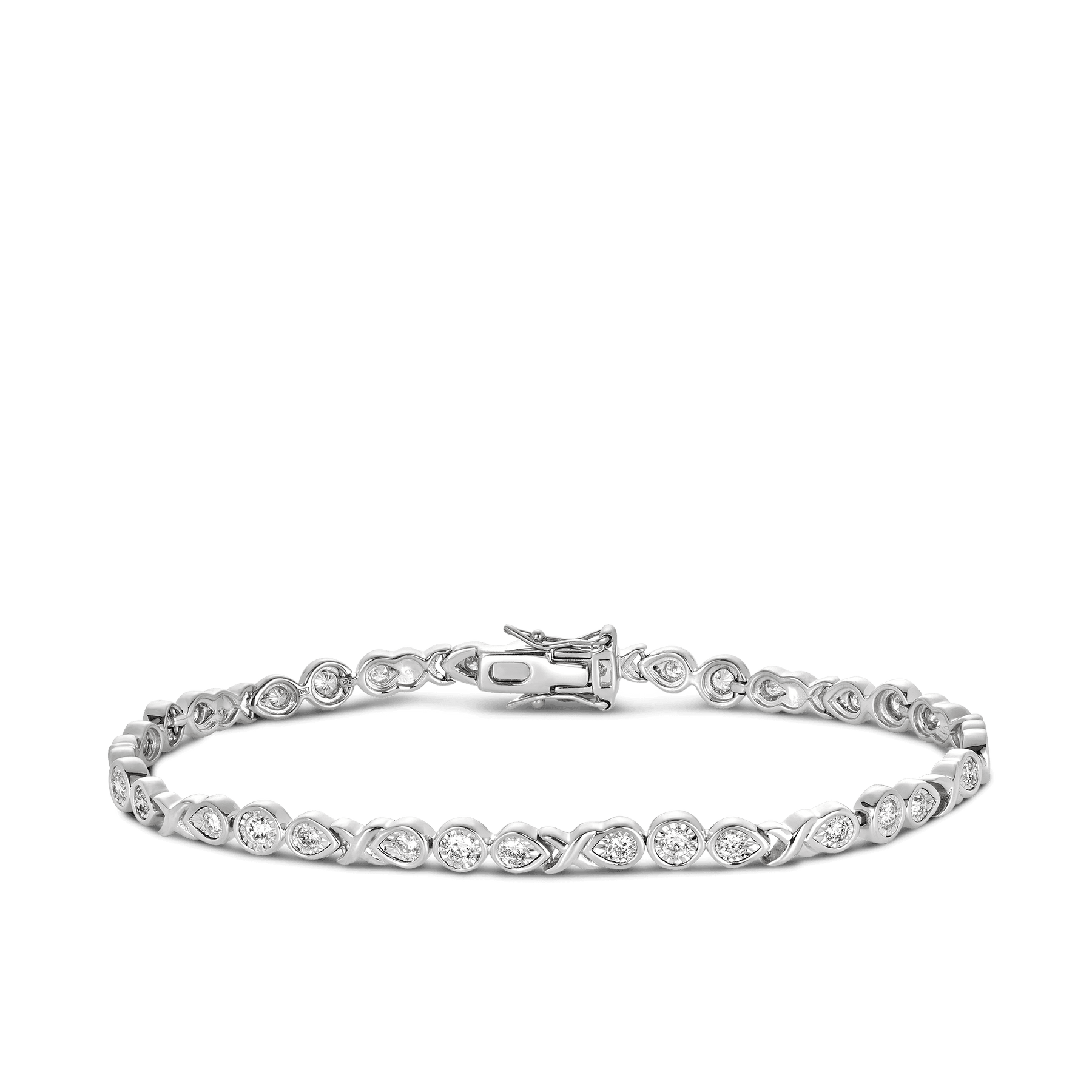 Illusion Set Diamond Tennis Bracelet in 9ct White Gold TDW 1.00CT - Wallace Bishop