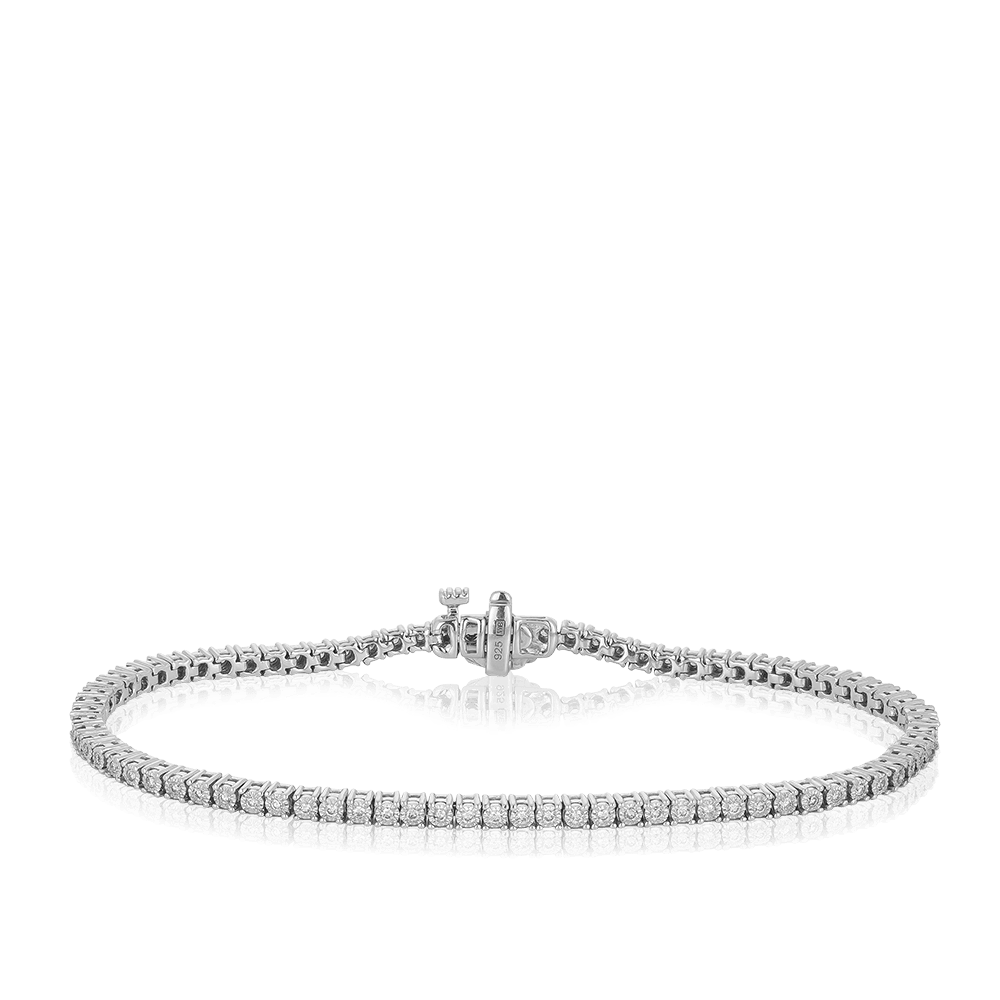 1.32 CTTW Illusion Set Diamond Tennis Bracelet in White Gold | New York  Jewelers Chicago