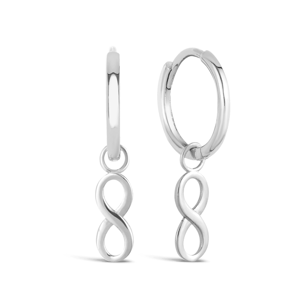 Infinity Hoop Drop Earrings in 9ct White Gold - Wallace Bishop