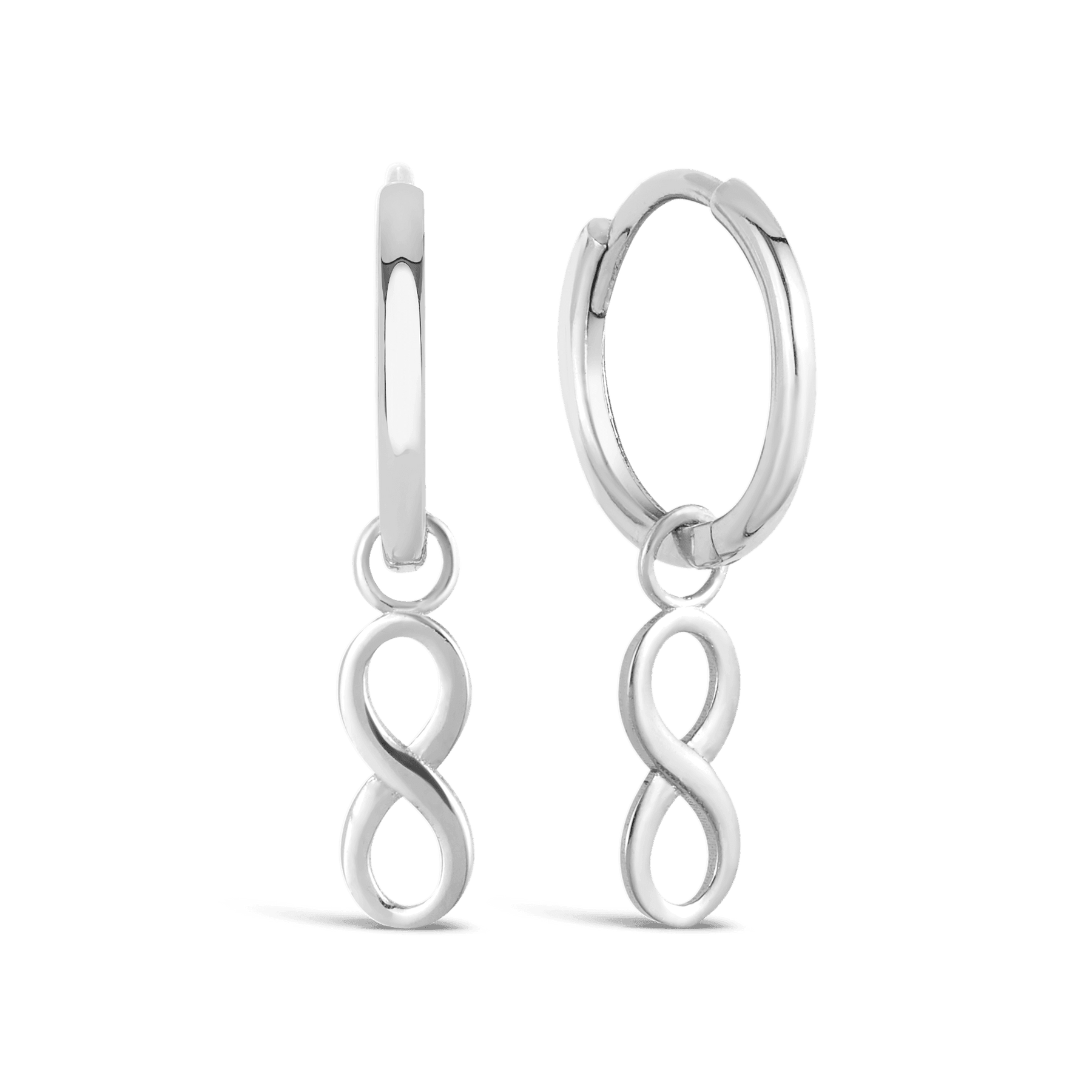 Infinity Hoop Drop Earrings in 9ct White Gold