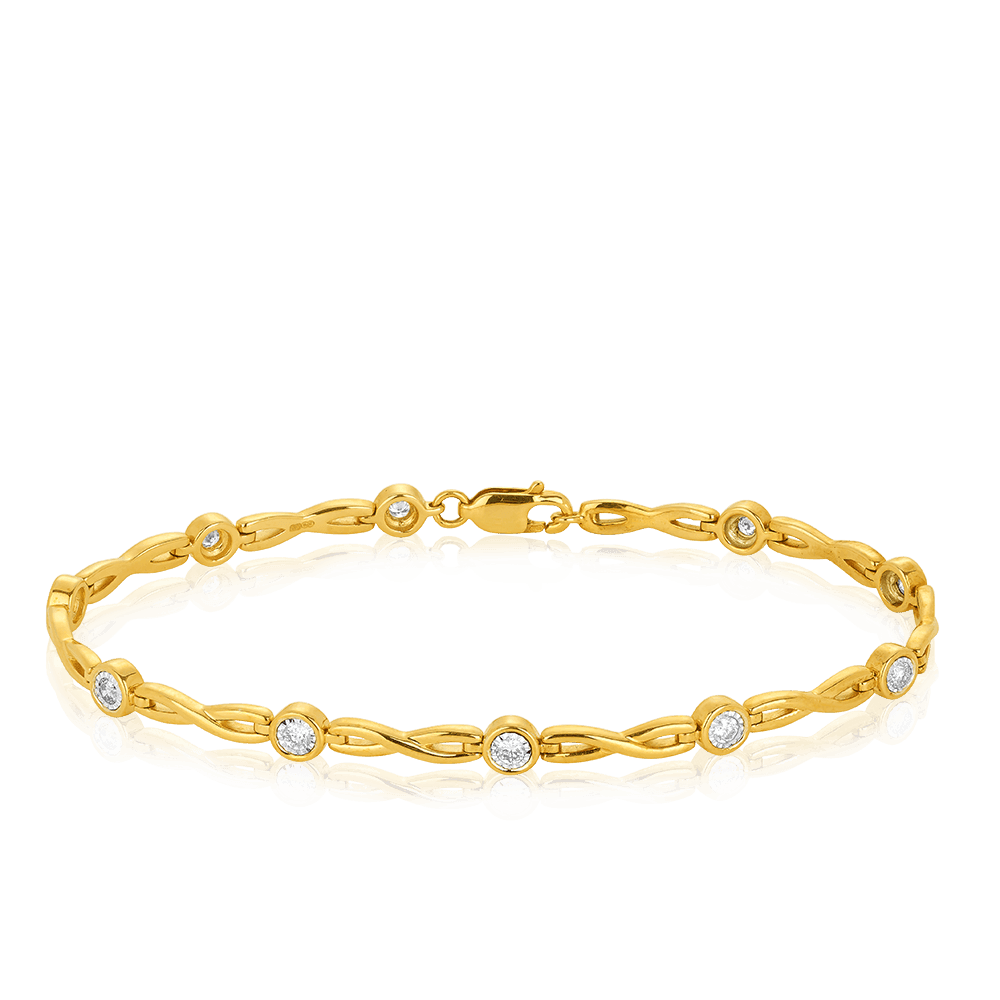 Infinity Link Diamond Bracelet in 9ct Yellow Gold - Wallace Bishop