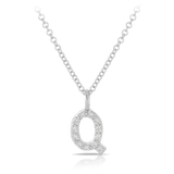 Initial Diamond Pendant in 9ct White Gold - Wallace Bishop