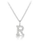Initial Diamond Pendant in 9ct White Gold - Wallace Bishop
