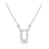 Initial Diamond Pendant in 9ct White Gold - Wallace Bishop