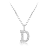 Initial Diamond Pendant in 9ct White Gold - Wallace Bishop