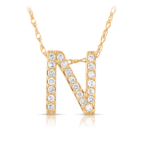 Initial Diamond Pendant set in 9ct Yellow Gold - Wallace Bishop