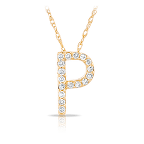 Initial Diamond Pendant set in 9ct Yellow Gold - Wallace Bishop