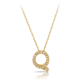 Initial Diamond Pendant set in 9ct Yellow Gold - Wallace Bishop