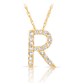 Initial Diamond Pendant set in 9ct Yellow Gold - Wallace Bishop