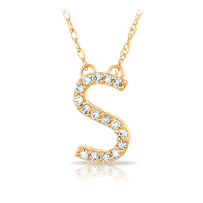 Initial Diamond Pendant set in 9ct Yellow Gold - Wallace Bishop