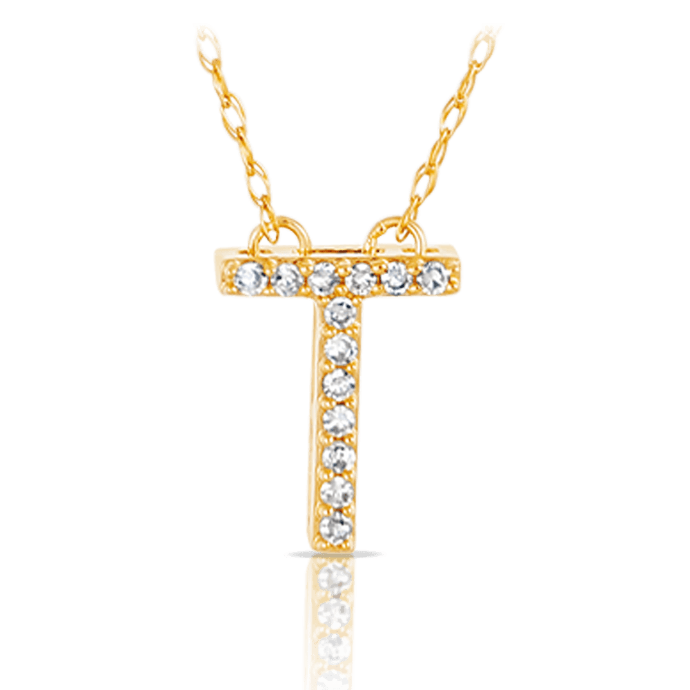 Diamond letter t discount necklace