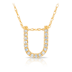 Initial Diamond Pendant set in 9ct Yellow Gold - Wallace Bishop